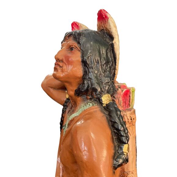 Vintage Native American Warrior Statue 1976 Universal Statuary Indian Figure - Picture 13 of 13